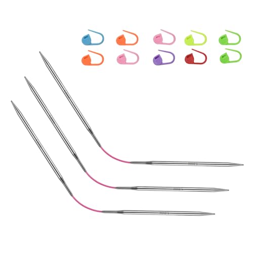 US6/4.0mm9-inchFlexibleCircular DoublePointed Knitting Needles,3-PieceSet | Perfect for knitting socks, stuffed animals, fingerless gloves, coasters, and other small, delicate knitting projects - size: 4.0MM
