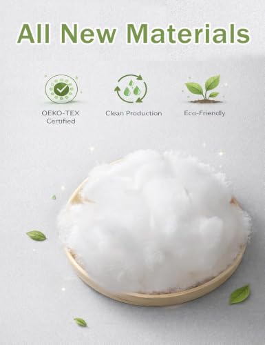 19oz/ 1.2lbs Polyfill Stuffing for Pillows, 100% New Polyester Fiber Fill | Soft and Fluffy filling for couch cushions, stuffed animals, crafts and sewing projects - color: White, size: 19oz