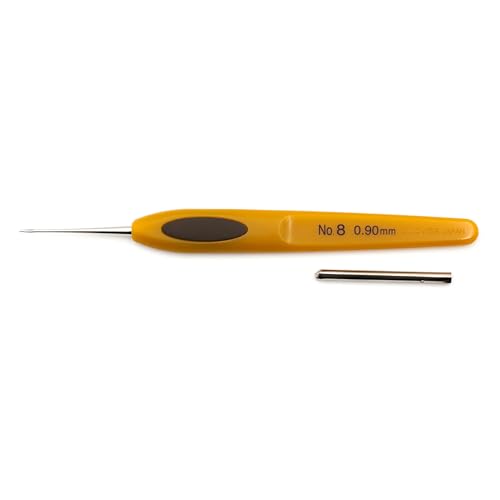Clover 1024 Soft Touch Steel Crochet Hooks, No. 8/0.90mm - size: 0.90 mm