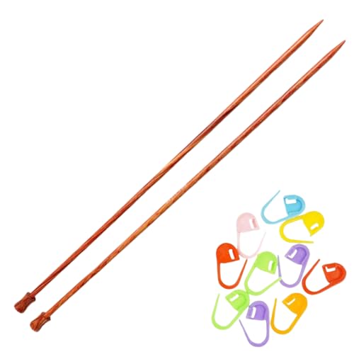 KnitPro Dreamz 10in US 5 (3.75mm) Straight Single Point Knitting Needles | Polished Birchwood, Color-Coded, Semi-Sharp Tips, 10 Stitch Markers - size: US 05 (3.75mm), 10in. (25cm)