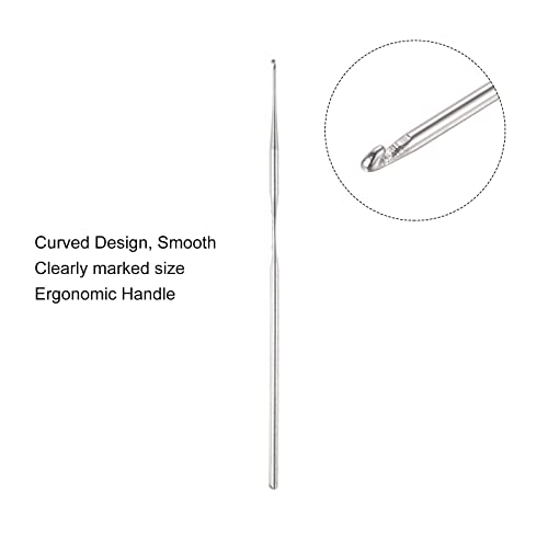 uxcell Stainless Steel Crochet Hook 0.6mm Knitting Needles for DIY Craft Yarn 6Pcs - size: 0.6mm