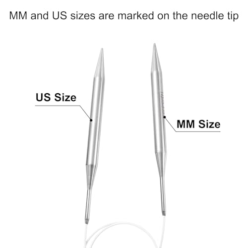 uxcell US 15(10mm) Knitting Circular Needle 32 Inch(80cm) Metal Round Stainless Steel Needle with Large Eye Sewing & Stitch Markers for Handmade Projects DIY Knit Blankets - size: US15(10mm)