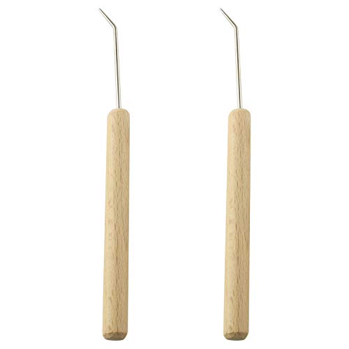 Tegg Crochet Hook 2PCS Wooden Handle Loom Knit Hooks Needle Hooks for Knitting Crafts