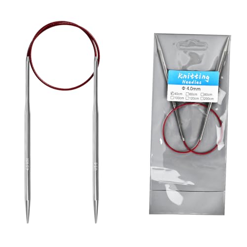 4.0mm Circular Knitting Needles - 16-inch/40cm US6 Ergonomic Stainless Steel Set with Tangle-Free Cable and Smooth Joints, Ideal for Hats, Socks, and Sleeves - size: 4.0mm/US6