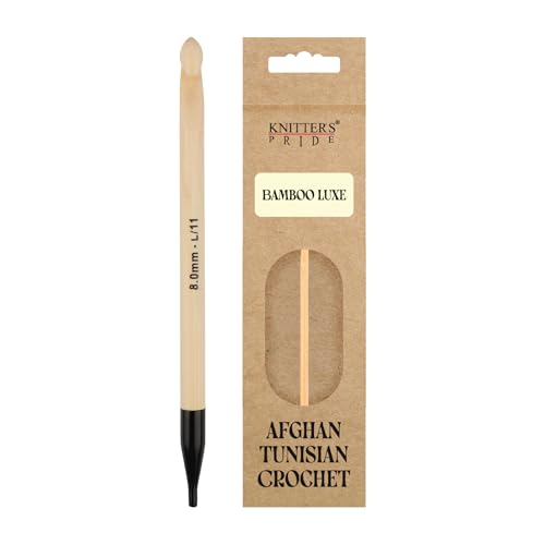 Knitter’s Pride Bamboo Luxe Afghan/Tunisian Crochet Hook - US L(8mm) - size: 8.00mm