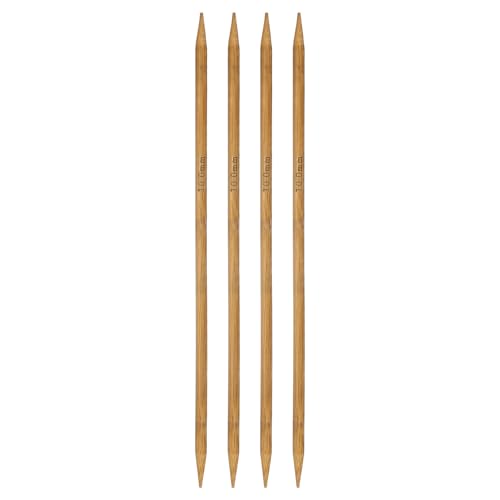 HARFINGTON 4Pcs Double Pointed Knitting Needles Size US 15 (10mm) 16" Long Carbonized Bamboo Straight Knitting Needles for Beginners Handmade Creative DIY Craft Yarn Projects - size: Size US 15 (10mm)
