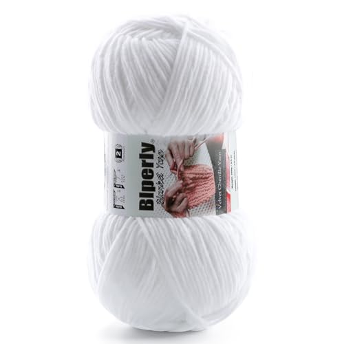 Skinny Chenille Yarn for Crocheting and Knitting - 1 Pack of 100g/317yds Ultra Soft Fluffy Plush Velvet Yarn - #2 Crochet Yarn for Amigurumi, Blankets, Plush Dolls, Baby Clothes (1, White) - color: White