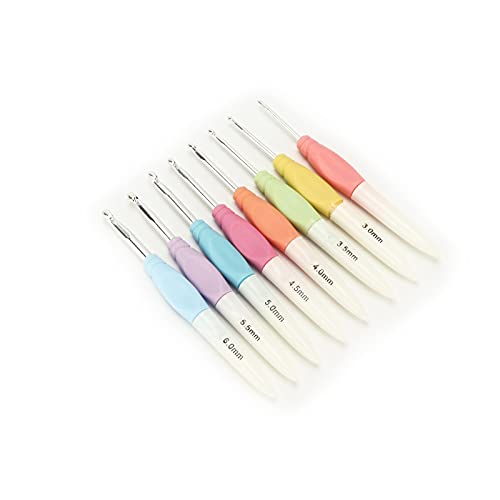 Crochet Hooks 8 Pieces Soft Nonslip Good Grip Hooded Knitting Needle Set for Weaving Home Use