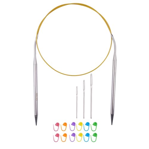 Circular Knitting Needles 32inches/80cm,Size US 10.0(6mm) Stainless Steel Round Knitting Needles for Handmade Knitting DIY - size: US10/6mm