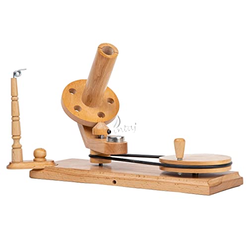 Beechwood Yarn Winder and Swift Set, Wooden Hank to Cake Kit | Matched beech ball winder and umbrella swift, everything needed to wind hanks into center-pull cakes. - color: Beechwood, size: Winder + Swift Set