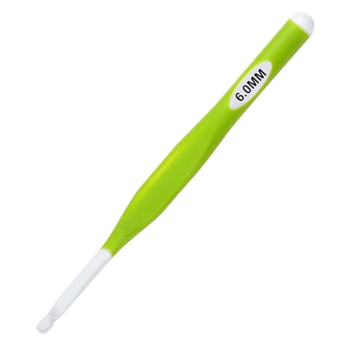 Hobekoee 6mm Crochet Hook,Extra Long Crochet Hooks with Soft Ergonomic Handle for Arthritic Hands,Multicolor Crochet Needles for Beginners and Experiencer - size: 6mm