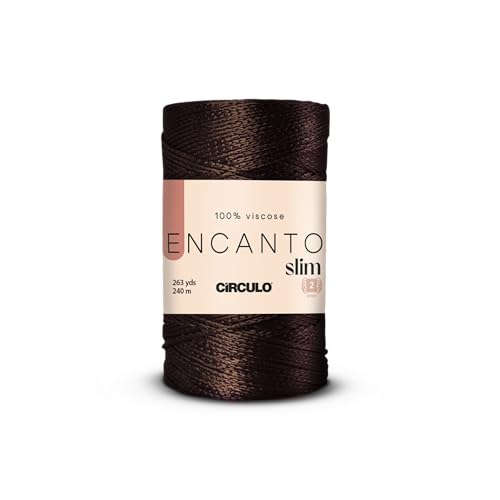 CIRCULO Encanto Slim Roll Yarn 100% Viscose - Luxury & Shine - Sport Weight Yarn - 262 yds, 3.52 oz - Color 7147 - Dark Roast - color: 7147 - Dark Roast, size: New - Encanto Slim - Sport #2