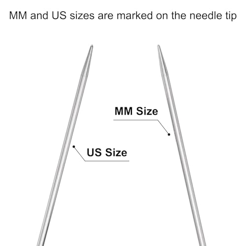 uxcell Size US 3 (3.25mm) Knitting Needles Circular Needle 47 Inch(120cm) Round Metal Stainless Steel Needle for Handmade Projects DIY Knitting Black - color: Black, size: 47 inch Size US 3 (3.25mm)