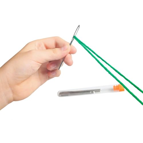 Hekisn Large-Eye Blunt Needles, 12 Pieces Pro Quality Stainless Steel Yarn Knitting Needles, Sewing Needles, Crafting Knitting Weaving Stringing Needles (12 Pieces) - color: 12 Pieces
