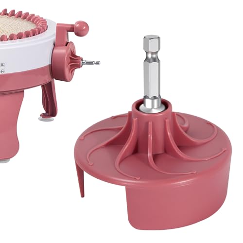 DoubleCare Knitting Machine Adapter, Quick Knit Machine Attachment | with Hexagonal Steel Drill Electric Screwdriver, Compatible with 48/40/22 Needles, DIY Craft Fast Knitting Christmas Hats - size: Accessories-Rose