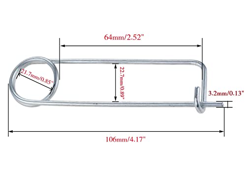 1Set Brooch Shape Steel Cotter Safety Pins Spring Pin Quick Lock Brooch Locking Fastener for Farm Lawn Garden Hitch -8Sizes (8PCS/Set, Size:3.2*64*23mm/0.13*2.52*0.89inch) - size: Size:3.2*64*23mm/0.13*2.52*0.89inch