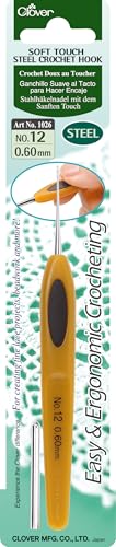 Clover 1026 Soft Touch Steel Crochet Hooks, No. 12/0.60mm - size: 0.60 mm