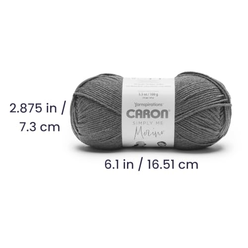 Caron Simply Me Merino Soft Yarn for Crocheting, Basil Heather, 3-Pack | #3 Light DK Yarn, 50% Merino Wool & 50% Acrylic, Soft Yarn for Crocheting, Knitting & DIY Crafts, 215yd, 100g/3.5oz per skein - color: Basil Heather