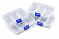 Clear Plastic Organizer Boxes 4 Pack – Small Parts Storage Organizer with Secure Lids – Hardware, Craft, Bead, Fishing Tackle & Screw Organizer Containers