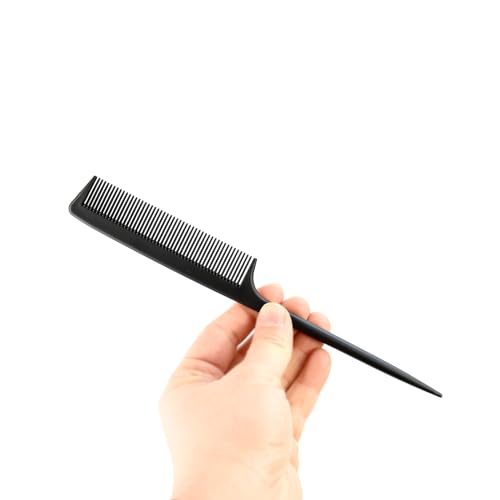 3 Pcs Tail Combs Fine Tooth Parting Comb Hair Root Teasing Comb for Barbers Styling (Black) - style: Fine tooth tail comb