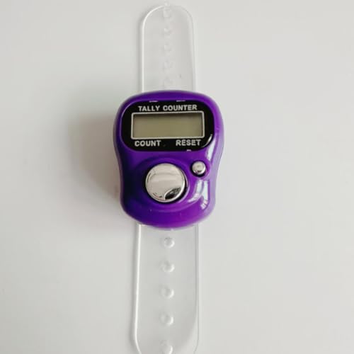 Jinshining Electronic Finger Counter Display Counter LED Digital Row Counter, Handheld Number Click Counter, Electronic Finger Counter Hand Tally Counter with Ring for Counter Counters Accessories - color: purple