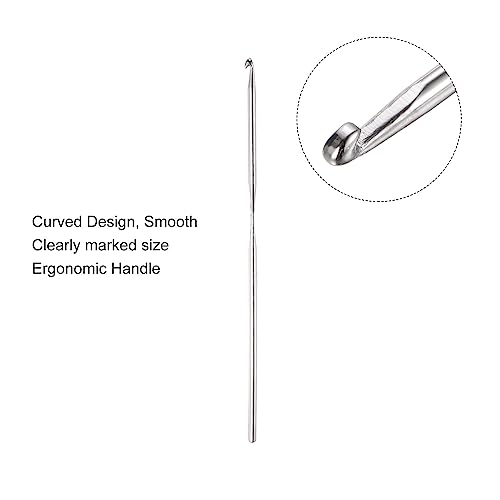 uxcell Stainless Steel Crochet Hook 2.5mm Knitting Needles for DIY Craft Yarn 10Pcs - size: 2.5mm