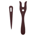 2 Pack Crochet Fork Tool Set, Knitting Fork Nalbinding Needle Kit, Brown | Wooden Weaving Tools for Bracelet Necklace Braided DIY Tools - color: Brown