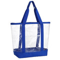 Silkfly Clear Stadium Totes Bags Bulk | Clear See Through Bags with Zipper Closure for Work, Stadium Events, Concerts, Travel and Security Approved Entry - color: Blue