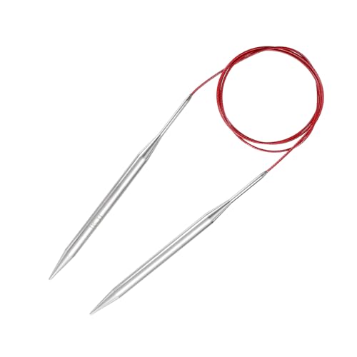 uxcell US 11(8mm) Knitting Circular Needle 40 Inch(100cm) Metal Round Stainless Steel Needle with Large Eye Sewing & Stitch Markers for Handmade Projects DIY Knit Blankets - size: US11(8mm)