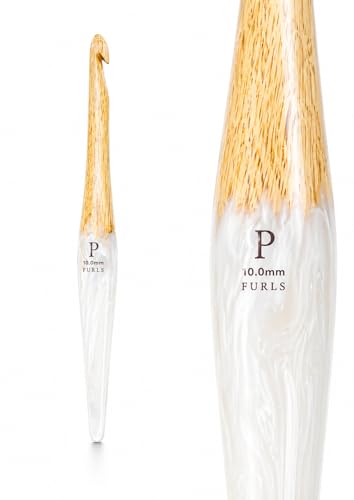 Furls Crochet Hook, Streamline Resin Fusion in Mango + White, Ergonomic Handle Crochet Hooks 7" (Fusion, L - 7.00MM) - color: Fusion, size: L - 7.00MM