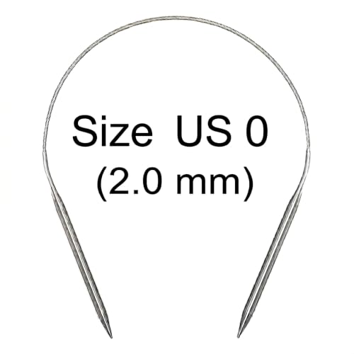 Stainless Steel Circular Knitting Needles 16 Inch / 40cm，US 0 （2mm） - size: 16 inch-0-(2mm)