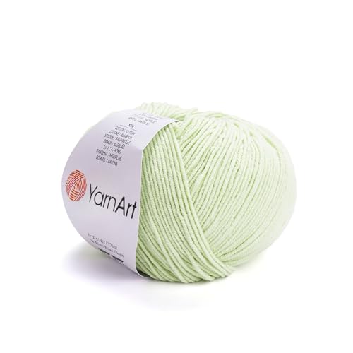YarnArt Soft Cotton Acrylic Blend Yarn - for Amigurumi, Crochet and Knitting – DK Weight, All-Season Craft Yarn for Kids and Adults Garments, Baby Items and Accessories, 160 m/50 g,Pack of 4 (11/1) - color: 11/1