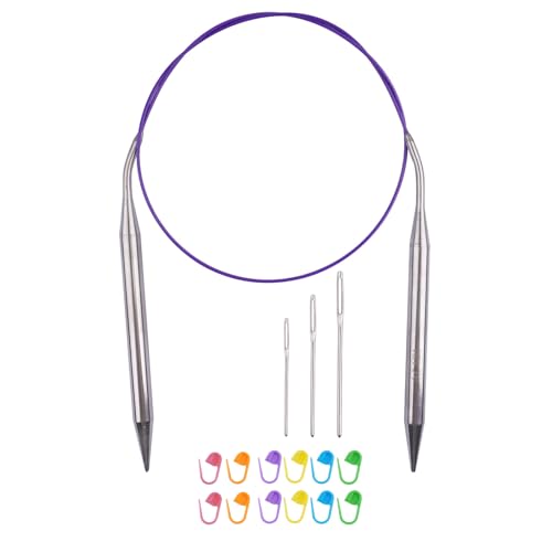 Circular Knitting Needles 32inches/80cm,Size US 13(9mm) Stainless Steel Round Knitting Needles for Handmade Knitting DIY - size: US13/9mm