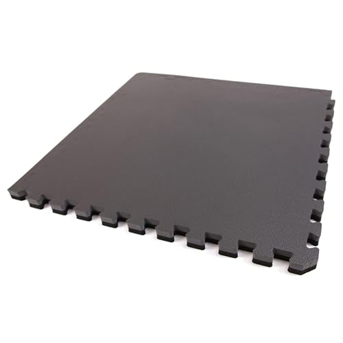 FlooringInc's 1" Thick Foam Tiles, 3'x3' or 2'x2' Reversable Interlocking Tiles, Ideal Yoga Mat, Gymnastics Mat, Workout Mat for MMA and Jiu Jitsu Training - color: Black/Gray, size: 4 - 2'x2' Tiles (16 Sq Ft)