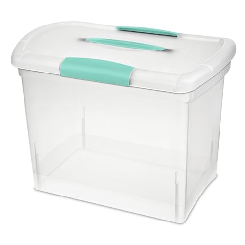 Sterilite Nesting ShowOffs Large Storage Bins w/Lids and Handles, 18-Pack | Heavy-Duty and Stackable Utility Box Containers for Home, Office, Cabinet, Closet, Bedroom, and Basement Organization - size: Large, style: 18 Pack