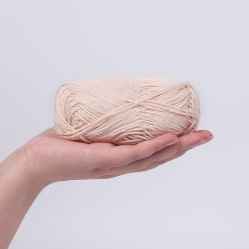NICEEC 4 Skeins Soft Baby Cotton Yarn 352yds/7.04oz - Skin | Crochet & Knit, DIY Project Starter Kit，Handbag，Sun Hat，Shoes， Shopper Bag - color: Skin