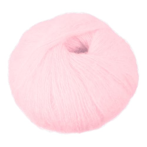 PATIKIL Mohair Yarn, Soft Yarn Faux Mohair Fuzzy Fur Fine Fluffy Yarns Thin for Crocheting Knitting Sweater Scarf Hat Crafts Blanket Rug, Pink - color: Pink