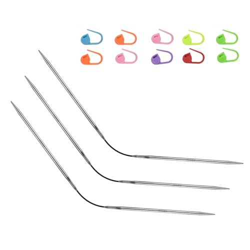 US3/3.25mm9-inchFlexibleCircular Double-Pointed KnittingNeedles,3-PieceSet | Perfect for knitting socks, stuffed animals, fingerless gloves, coasters, and other small, delicate knitting projects - size: 3.25MM