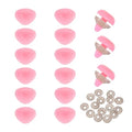MECCANIXITY 15 Sets Safety Noses, 12 mm Safety Eyes and Noses with Washers for Crochet Animals Plush Bear Doll Making Supplies Accessories, Pink - color: Pink