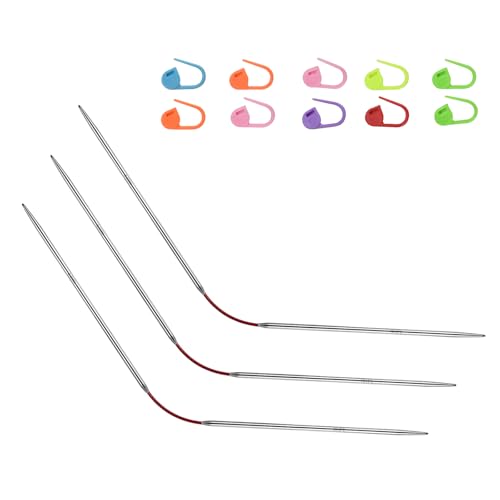 US1.5/2.5mm9-inchFlexibleCircular Double-Pointed KnittingNeedles,3-PieceSet | Perfect for knitting socks, stuffed animals, fingerless gloves, coasters, and other small, delicate knitting projects - size: 2.5MM