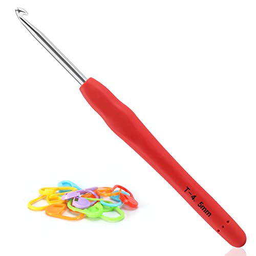 Vodiye Professional Extra Long 4.5mm Crochet Hooks, Ergonomic Handle Set for Beginners & Experienced Lovers - size: 1pc - 4.5mm