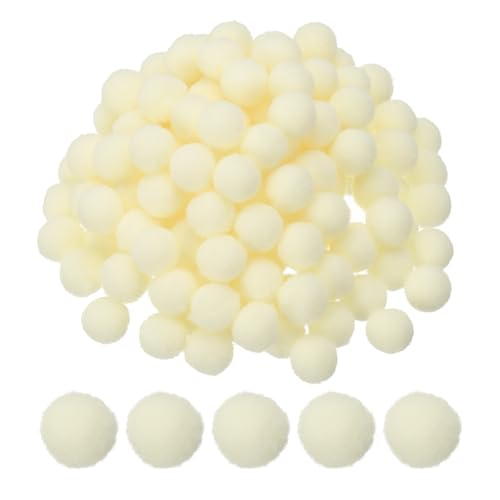 PATIKIL 0.6inch Pom Poms for Crafts, 500pcs Small Pompoms for Crafts Mini Puff Balls Bulk High Elasticity Fuzzy Balls for Hats Christmas Art DIY, Beige - color: Beige, size: 0.6inch