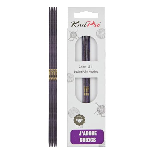 KnitPro J’Adore Cubics Double Pointed Needles 6" (15cm) | US Size 1 (2.25mm) - size: US 1 (2.25mm)
