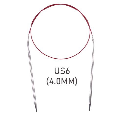Circular Knitting Needles 32inches/80cm,Size US 6.0(4mm) Stainless Steel Round Knitting Needles for Handmade Knitting DIY - size: US6/4mm