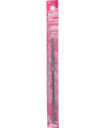Susan Bates 5-1/2-Inch Silvalume Aluminum Crochet Hook, 5.5mm, Red - size: Size I (5.5mm)