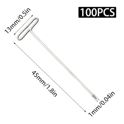 100 Pcs Long Straight T Pins 1.8 Inch Crochet Blocking Pins for Wigs Head Knitting Sewing Quilting - size: 1.8 inch