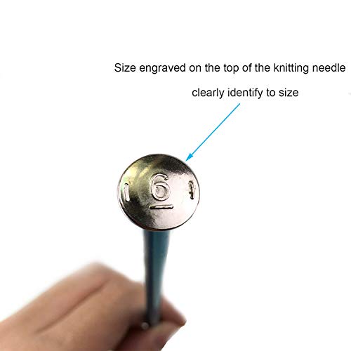 Weabetfu Aluminum Metal Knitting Needle,Colored Straight Single Pointed,10-inch Length for Handmade DIY Knitting,Size US 4(3.5mm),Random Color - color: Blue, size: US 4