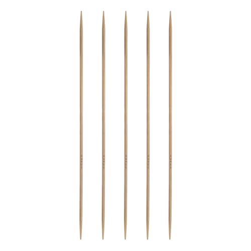 Generic 5Pcs Bamboo Knitting Needles Double Pointed Size US 1(2.25mm) Carbonized 6 Inch(15cm) Straight for Handmade Creative DIY Knitting Craft Yarn Projects