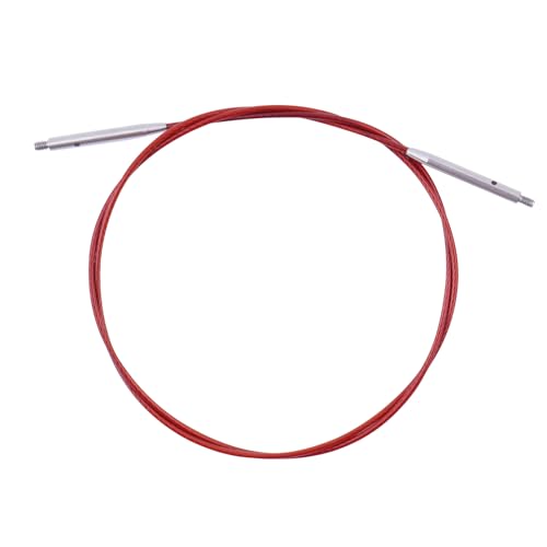WAZAIGUR Interchangeable Circular Knitting Needles Cable 24inch/60cm | Durable, Smooth, Fit Interchangeable knitting needles, Polished Metal Connector Head, Metallic Cable - size: 24inch/60cm