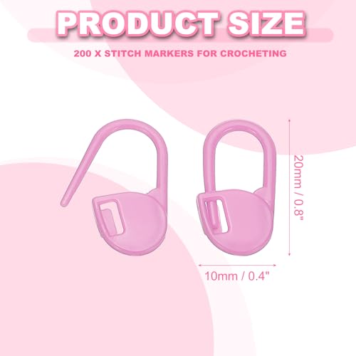 PATIKIL Crochet Stitch Markers Plastic Knitting Markers 200Pcs | Needle Pin Locking Stitch for Sewing Crocheting DIY Craft, Light Purple - color: Light Purple